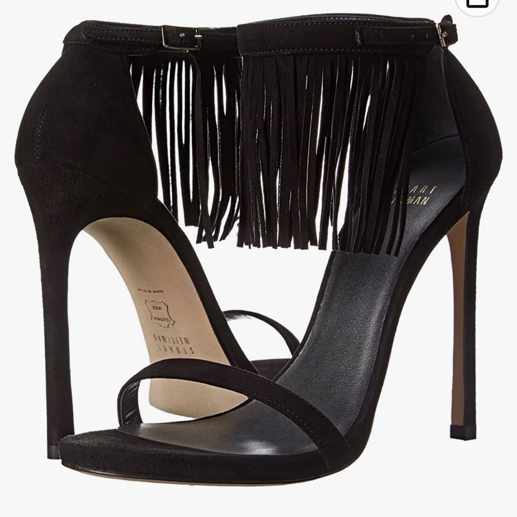 Stuart Weitzman Love Fringe Ankle Leather Pumps